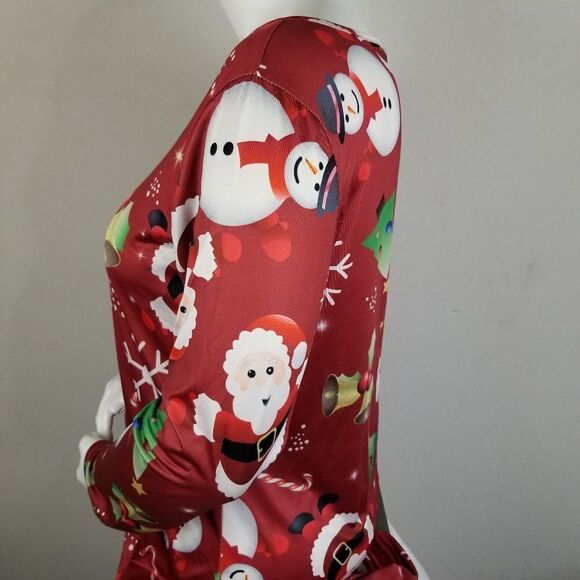 Festive Long Sleeve Holiday Mini Dress Size XL - Picture 4 of 8